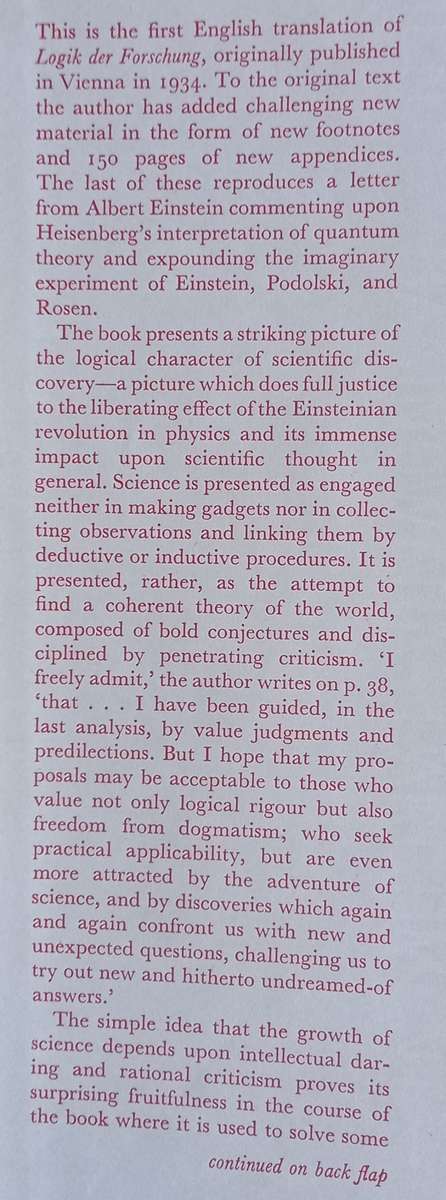 Karl Popper, The Logic of Scientific Discovery (1st edition)