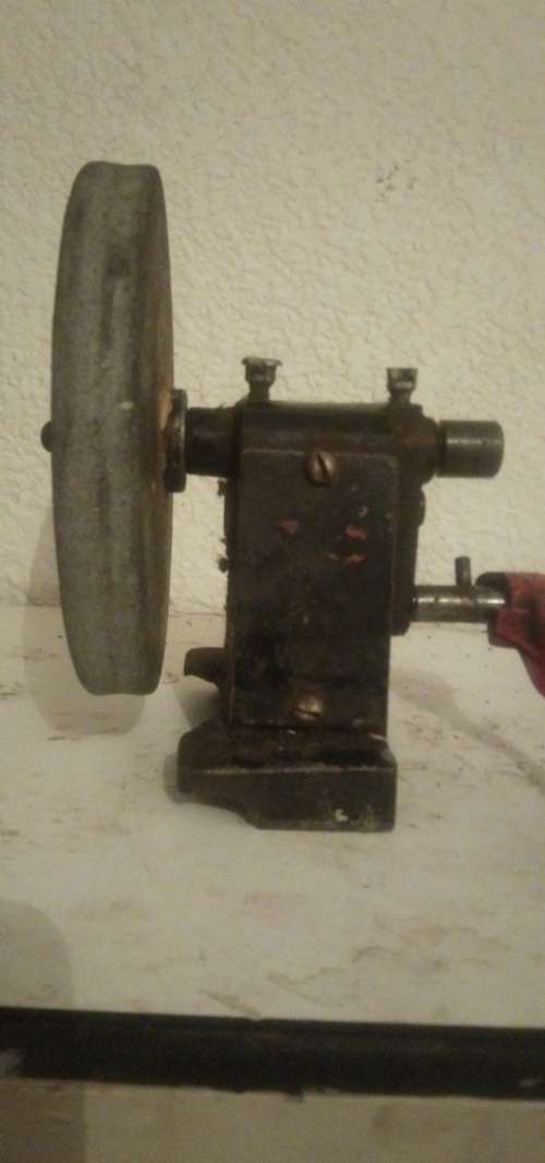 Antique Bosch Hand Cranked Bench Grinder 12` Grinding Wheel