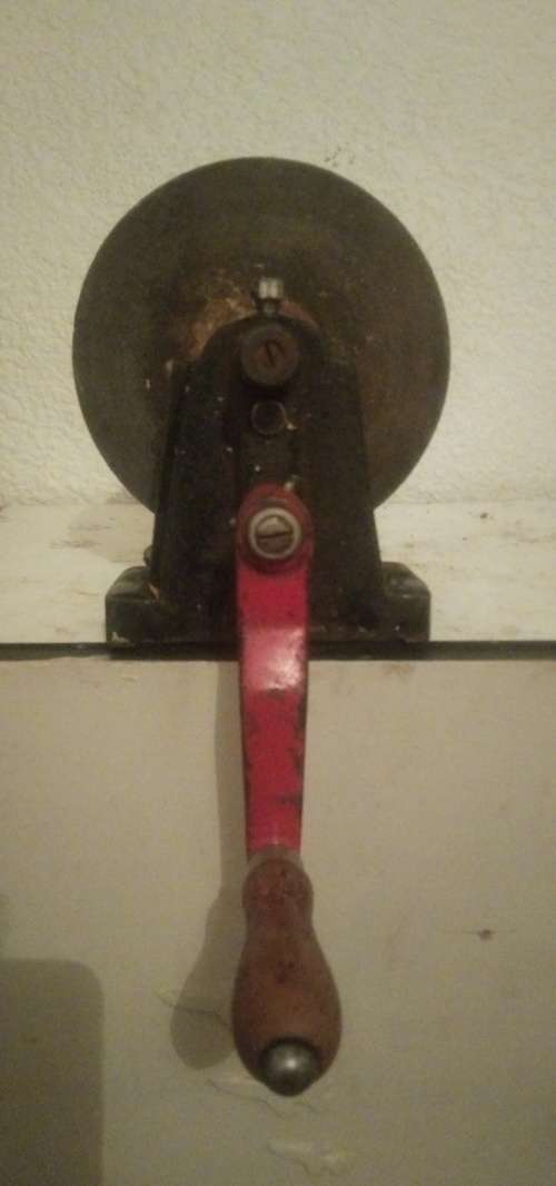 Antique Bosch Hand Cranked Bench Grinder 12` Grinding Wheel