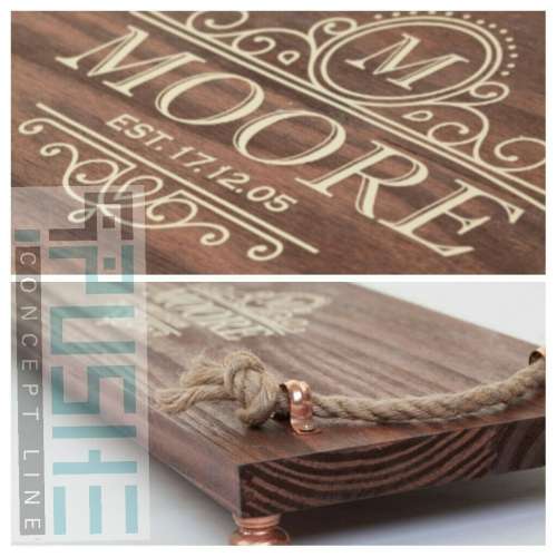 Personalised wooden platter trays