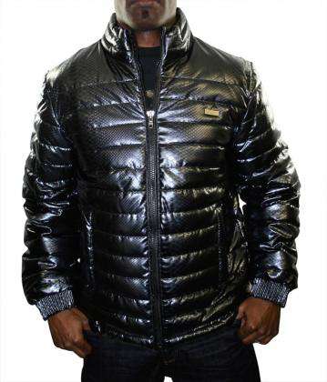 AUTHENTIC SEAN JOHN Faux Snake Skin Zip Front Puffer Mens Coat