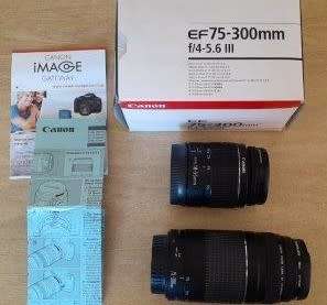 Canon Zoom Lenses with Filters and Backpack.