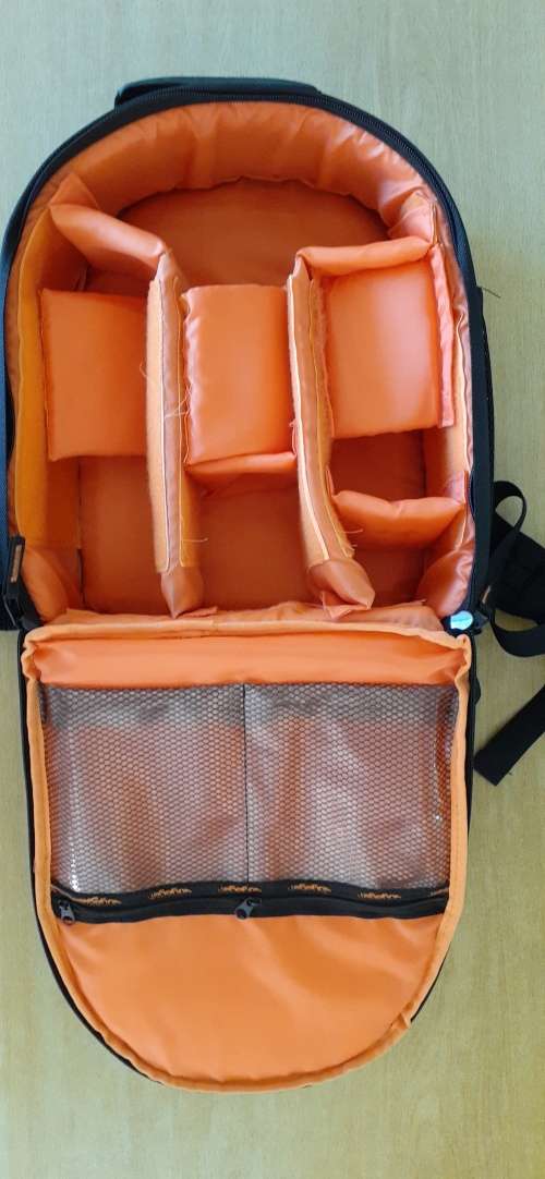 Canon Zoom Lenses with Filters and Backpack.