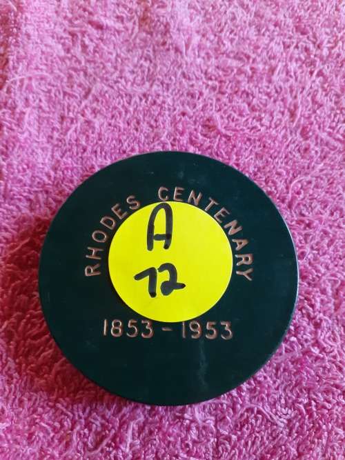 Green Plastic Coin Holder Box.  Round - Rhodes Central 1853-1953