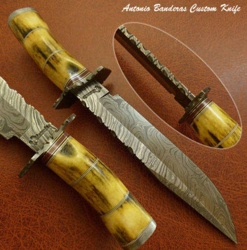 Gorgeous RARE Custom Handmade Bowie Knife.  Designed & hand made by knife maker Antonio Banderas