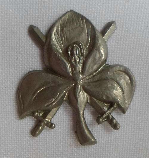 WESTERN PROVINCE COMMAND HQ UNIT CHROMED CAP BADGE-APPROVED 1986-NO LUGS