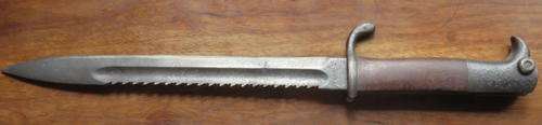 GERMAN MODEL 1898 MAUSER SAWBACK BAYONET MAKERS ERFURT-TOTAL LANGTH 382MM-NO SCABBARD