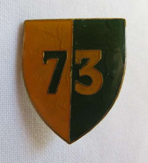 73 MOTORIZED BRIGADE HQ POCKET FOB BADGE- 2 PINS