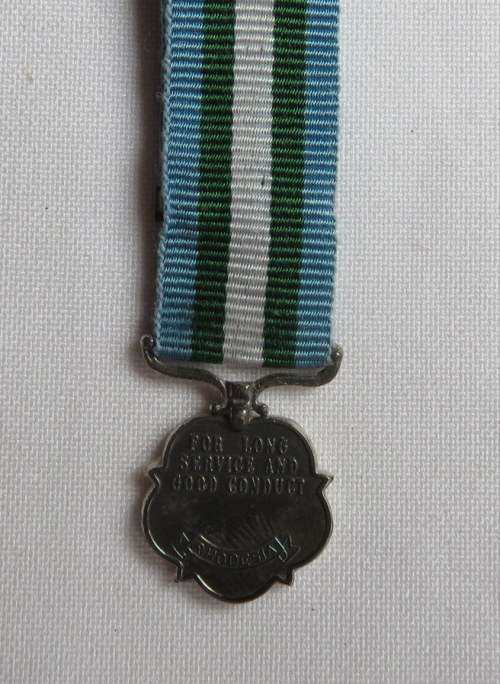 RHODESIA MINIATURE FIRE BRIGADE LONG SERVICE & GOOD CONDUCT MEDAL