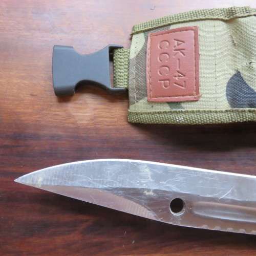 AK 47 BAYONET STYLE FOLDING KNIFE WITH SHEATH MADE FROM HIGH CARBON STAINLESS STEEL-TOTAL LENGTH  36