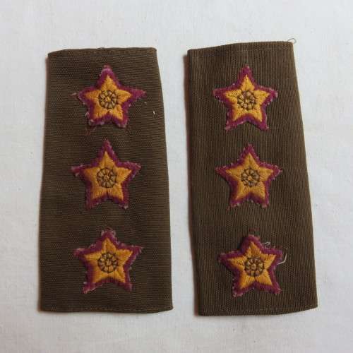SA MEDICAL CORPS RANK SLIP ON PAIR FOR CAPTAIN-EMBROIDERED-1980'S