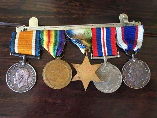 FULL SIZE ROYAL NAVY WW1 & WW2 MEDAL GROUP TO THE SAME PERSON-WW1 MEDALS NAMED TO J 80756 J.F.W. COL