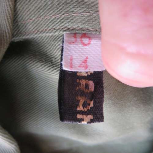 RHODESIAN OLIVE GREEN SHORT SLEEVE SHIRT, LABELLED & MADE BY PARAMOUNT-SIZE MEDIUM-MEASURES 47 CM AR