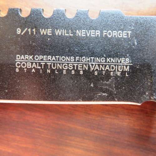 DARK OPERATION FIGHTING KNIFE 9/11 TACTICAL-COBALT TUNGSTEN VANADIUM STAINLESS STEEL BLADE-OVERALL L