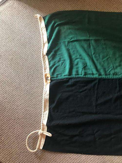 RHODESIAN AFRICAN RIFLES FLAG-EXTREMELY RARE-MAKERS LABEL-WILLIAM SMITH & GOUROCK-MEASURES 183X93 CM