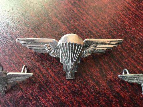 RHODESIA-RARE ZIMBABWE PARACHUTE SET,CAP,COLLARS& TITLE-LUGS INTACT-WORN POST 1980-THE ONE COLLAR WI