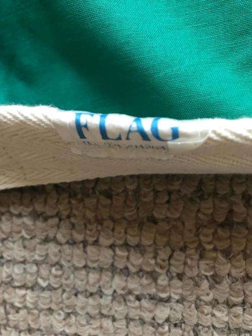 ORIGINAL RHODESIAN FLAG-DOUBLE SIDED,STITCHED,MATERIAL FLAG-LABELLED-MEASURES 120X80 CM