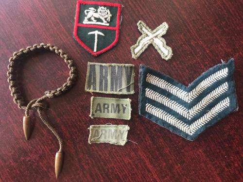 RARE RHODESIA ARMY SELECTION -7 ITEMS IN TOTAL-SOLD TOGETHER