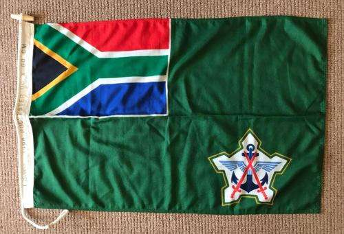 SANDF STORM FLAG -MEASURES 90X60 CM-POLYESTER-DATED 1996-GOOD CONDITION