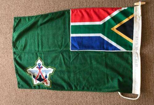 SANDF STORM FLAG -MEASURES 90X60 CM-POLYESTER-DATED 1996-GOOD CONDITION
