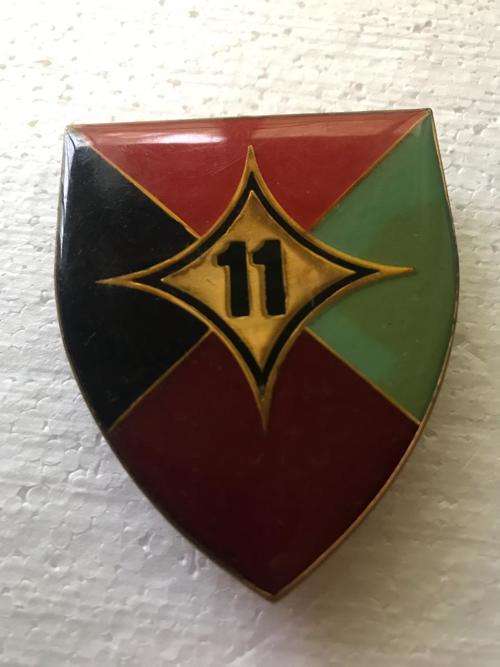 11 FIELD POSTAL UNIT FLASH- 2ND ISSUE-ORIGINAL- 3 PINS