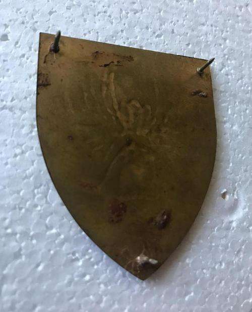 4 SA INFANTRY BATTALION FLASH - 3 PINS- ORIGINAL- YELLOW TYPE