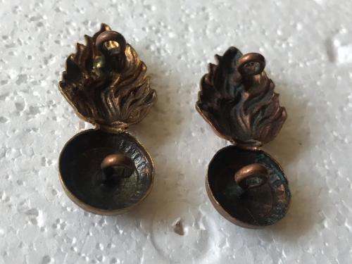 SA ARTILLERY BI-METAL COLLAR BADGE PAIR- WORN 1922-1926- LUGS INTACT