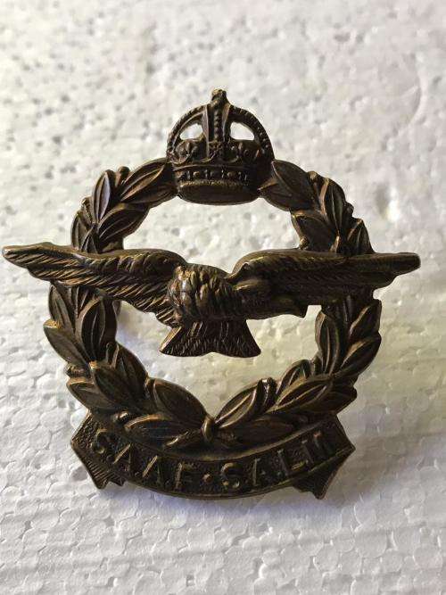 SAAF CAP BADGE WORN 1926-1959- 2 LUGS