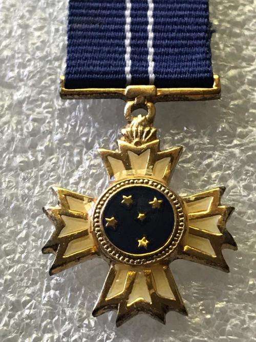 MINIATURE SOUTHERN CROSS DECORATION-925 MARKED FOR SILVER-INSTITUTED 1975