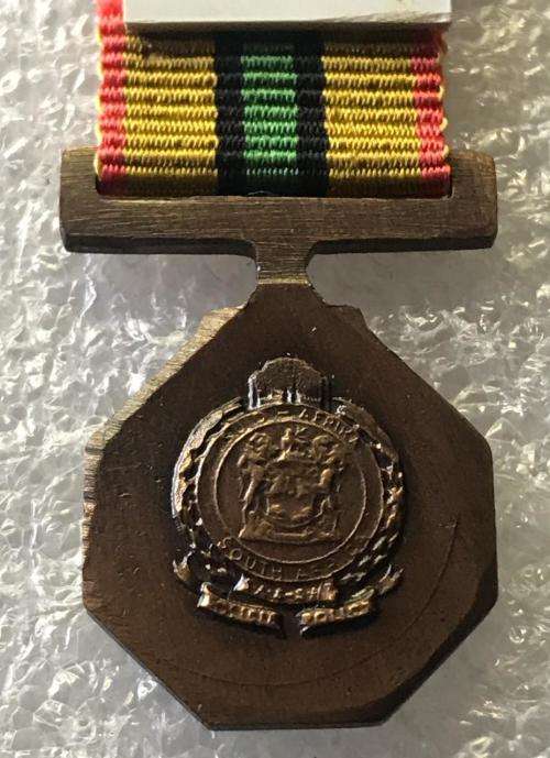 MINIATURE SA RAILWAY POLICE MEDAL FOR FAITHFUL SERVICE (1980)