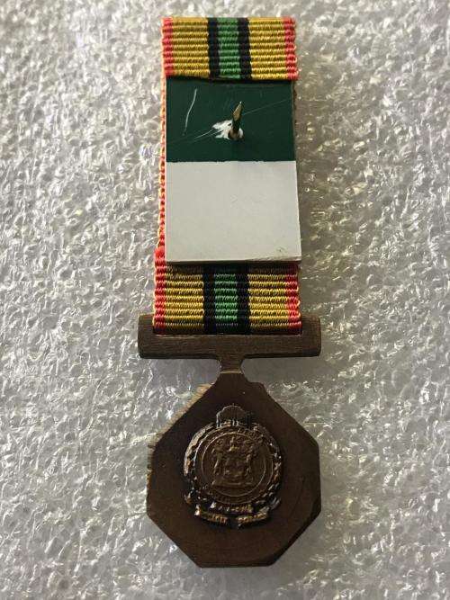 MINIATURE SA RAILWAY POLICE MEDAL FOR FAITHFUL SERVICE (1980)