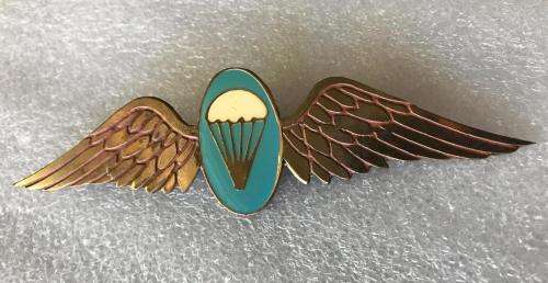 SA PARA LARGE WING-MEASURES 122MM IN GILT & ENAMEL-UNKNOWN TO ME- 3 PINS