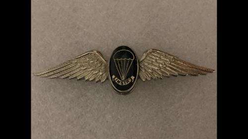 SA UNOFFICIAL FULL SIZE CHROMED PARACHUTE INSTRUCTOR, NIGHT JUMP WINGS - NO SUCH WINGS WERE WORN