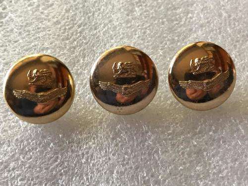 RHODESIA AIRFORCE GILT TUNIC BUTTONS X3