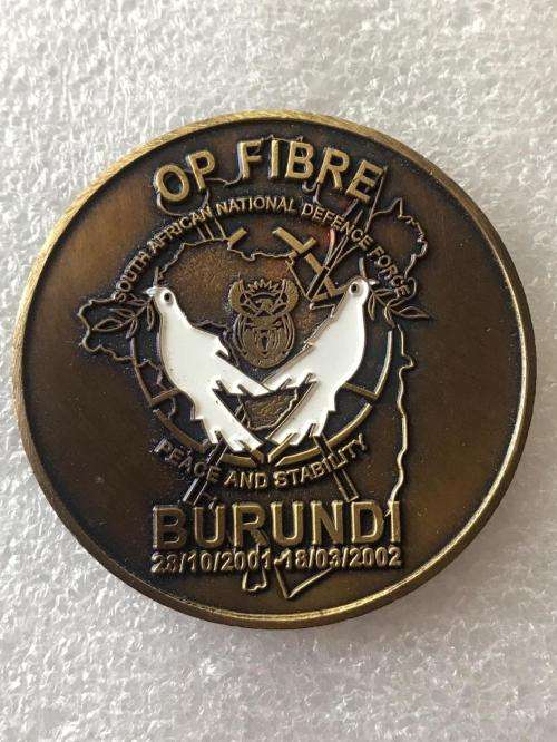SANDF OP FIBRE MEDALLION-NUMBERED -DIAMETER 50 MM