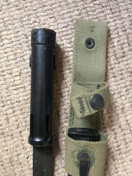 RHODESIAN FN BAYONET WITH METAL SCABBARD