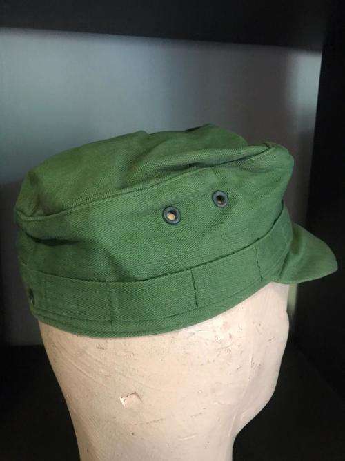GUARANTEED ORIGINAL RECCE TRAINING GREENS CAP-CONDITION VERY GOOD-INSIDE RING MEASURES 50CM
