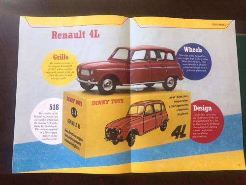 DINKY TOYS-DIE CAST MODEL-RENAULT 4L-SCALE 1.43-CONDITION MINT NEW-BOXED 7 SOLD WITH 13 PAGE BOOKLET