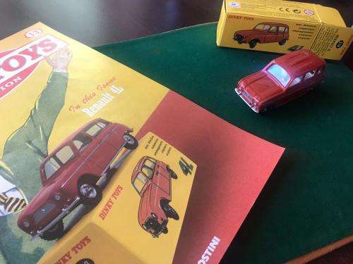 DINKY TOYS-DIE CAST MODEL-RENAULT 4L-SCALE 1.43-CONDITION MINT NEW-BOXED 7 SOLD WITH 13 PAGE BOOKLET