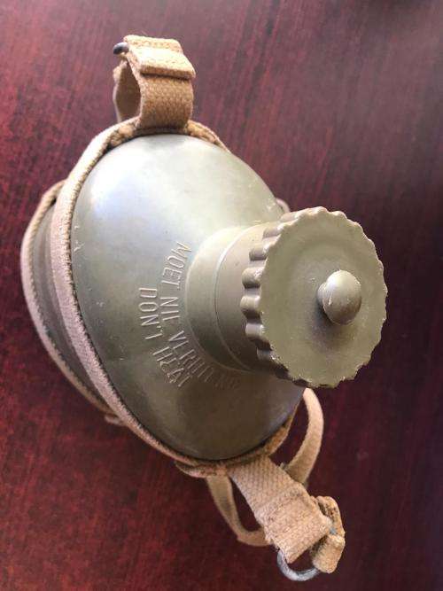 RHODESIAN WATER BOTTLE IN GOOD COMPLETE CONDITION WITH HANGER