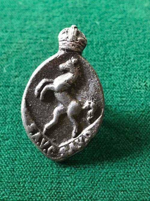 SA VETERINARY CORPS,WHITE METAL COLLAR BADGE-S TYPE-WORN 1926-1946- 2 LUGS