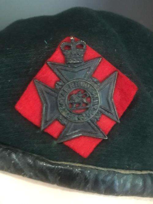 RHODESIAN REGIMENT BERET WORN 1960'S-1972-INSIDE RING MEASURES 54 CM- ORIGINAL