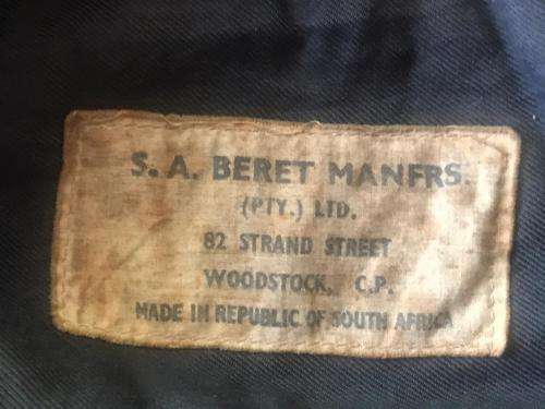 RHODESIAN REGIMENT BERET WORN 1960'S-1972-INSIDE RING MEASURES 54 CM- ORIGINAL