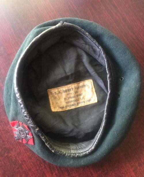 RHODESIAN REGIMENT BERET WORN 1960'S-1972-INSIDE RING MEASURES 54 CM- ORIGINAL