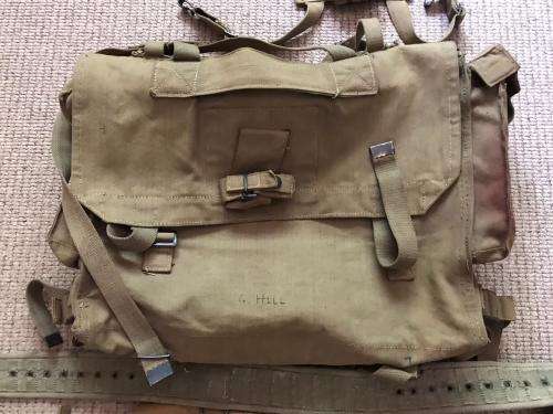 RHODESIAN WEBBING,FOLLOWING SOLD TOGETHER-LARGE BACK PACK,BELT,KIDNEY(SKELETON) KIT,GROUNDSHEET COVE