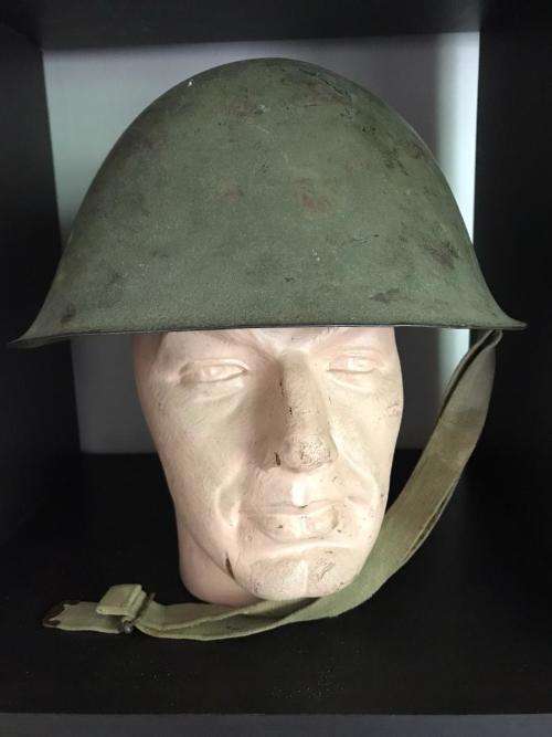 WW2 D DAY TORTOISE SHELL HELMET-ORIGINAL PERIOD ITEM