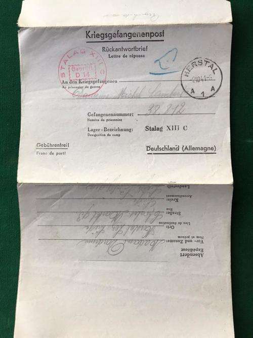 GERMAN WW2 STALAG POW LETTER- ORIGINAL
