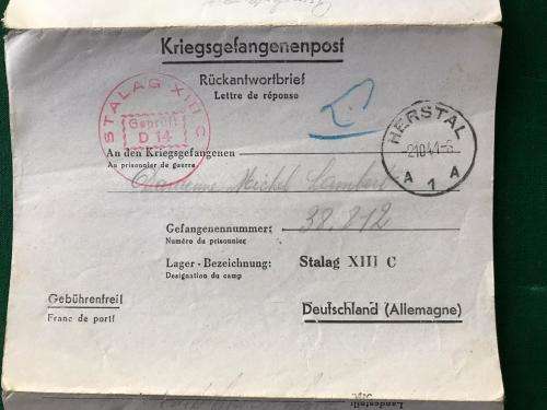 GERMAN WW2 STALAG POW LETTER- ORIGINAL