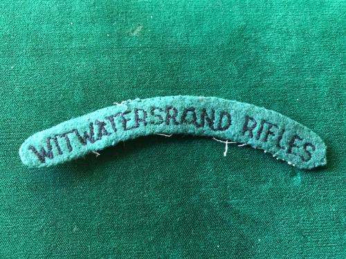 WITWATERSRAND RIFLES CLOTH SHOULDER TITLE 1947-1970'S
