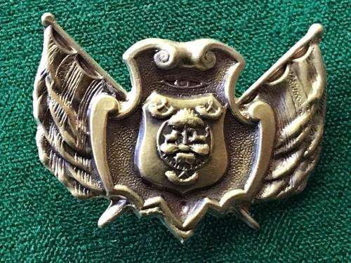 ORANJE VRYSTAAT STAATS ARTILLERY BRASS SLOUCH HAT BADGE-WORN PRIOR TO 1900